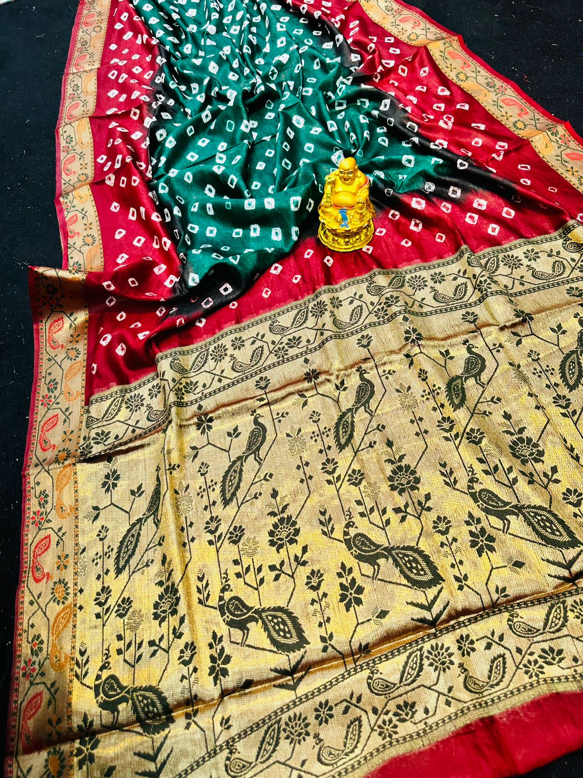 MS Manzar Art Silk Bandhani Printed Sarees Catalog